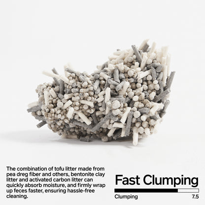 Pidan 3-in-1 cat litter fast clumping demonstration with tofu and bentonite blend