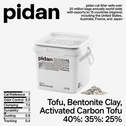 Pidan 3-in-1 cat litter performance ratings – odor control, clumping, dusting and tracking scores