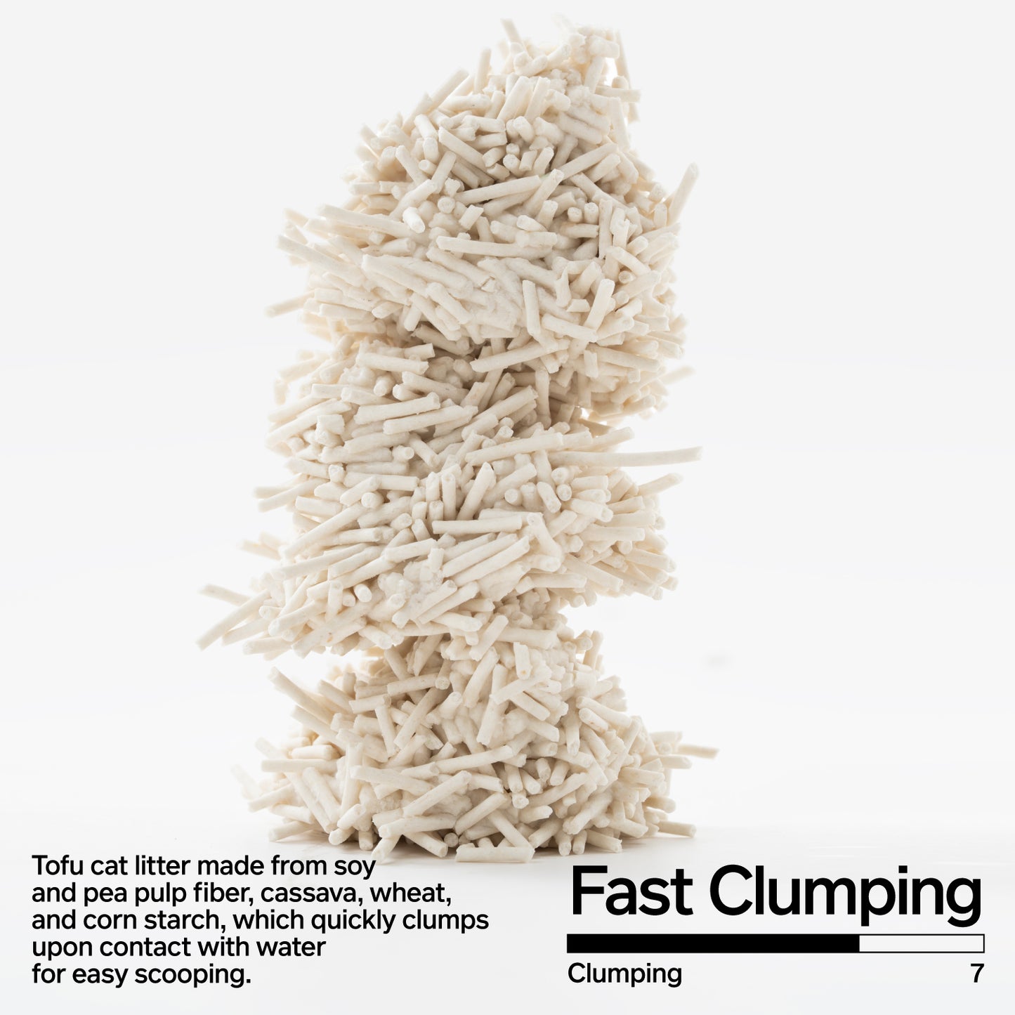 Pidan Tofu Cat Litter fast clumping demonstration – clumping score 7