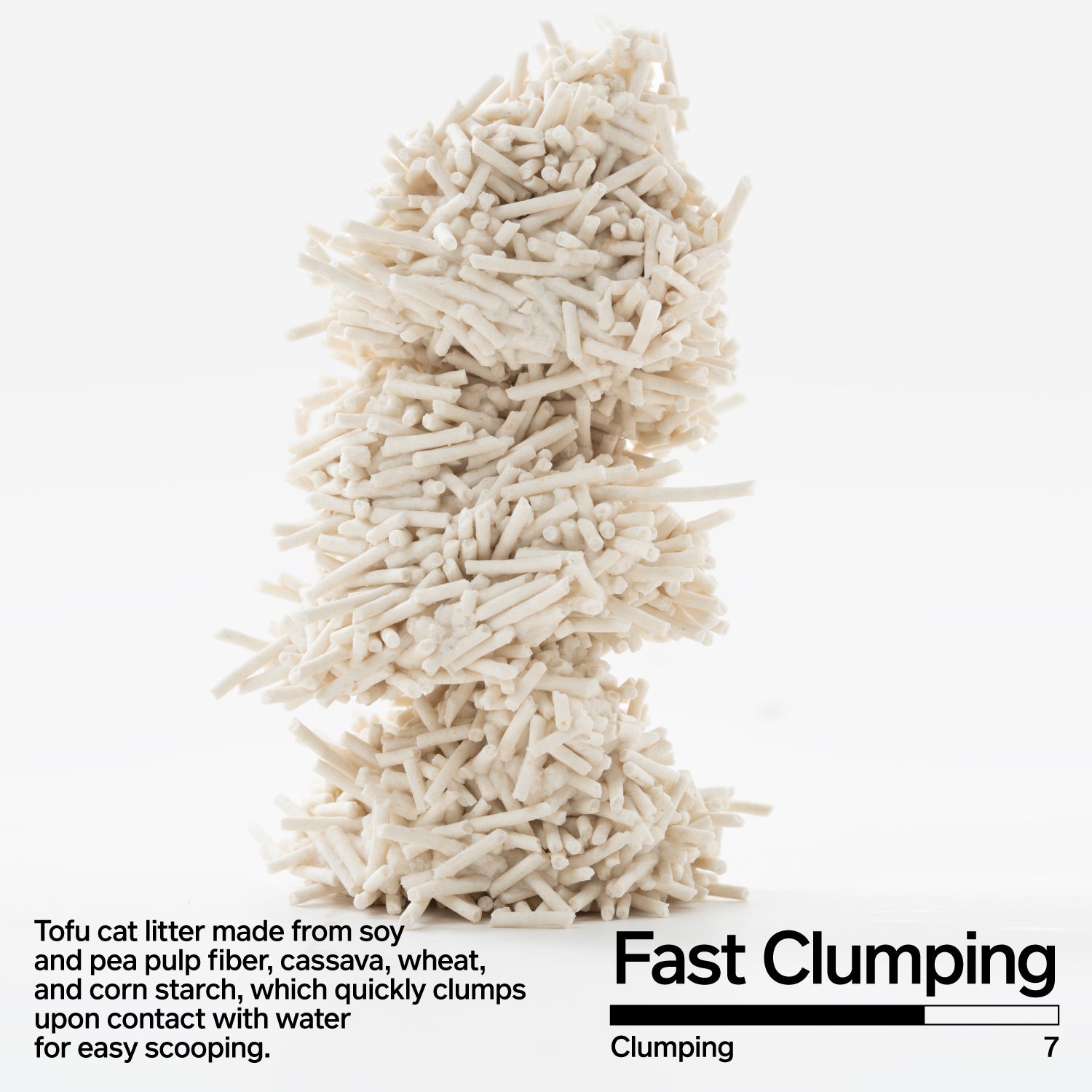 Pidan Tofu Cat Litter fast clumping demonstration – clumping score 7