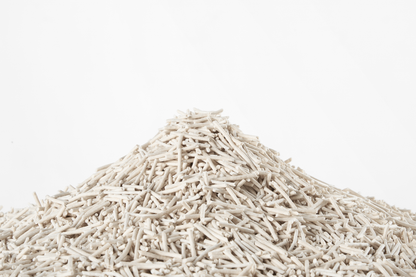 Close-up pile of Pidan pure tofu cat litter granules made from soy and pea fiber