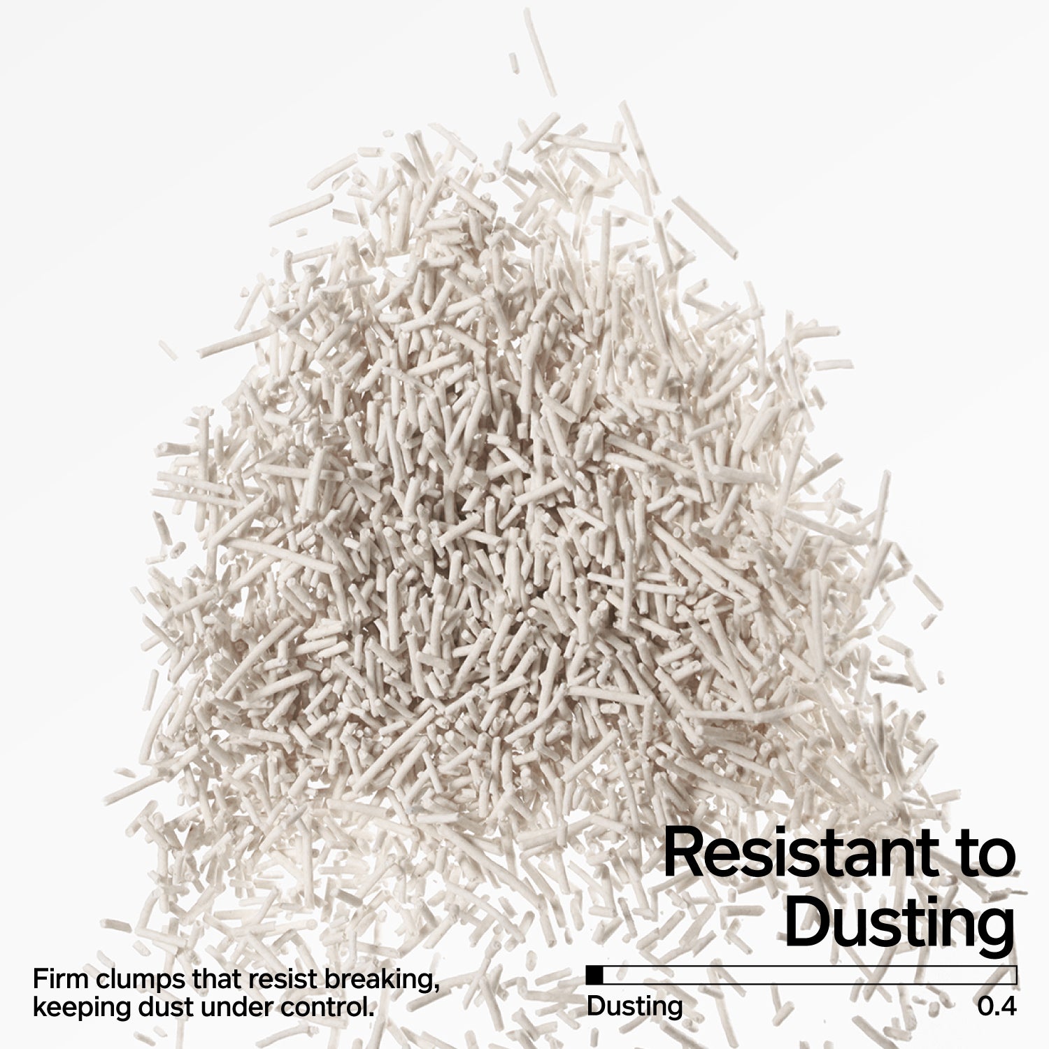 Pidan Tofu Cat Litter firm clumps resistant to dusting – dust score 0.4