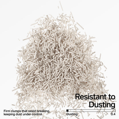 Pidan Tofu Cat Litter firm clumps resistant to dusting – dust score 0.4