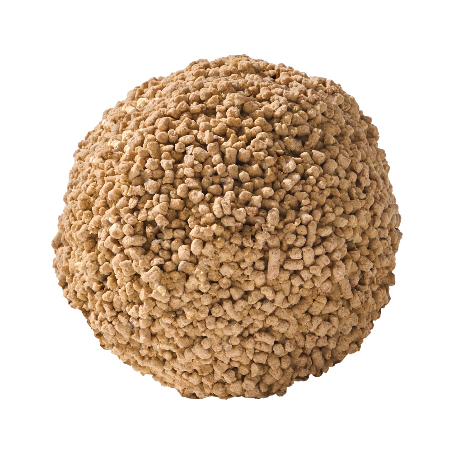 Close-up of Purcats Natural Miracle cat litter clump ball made from cassava and corn