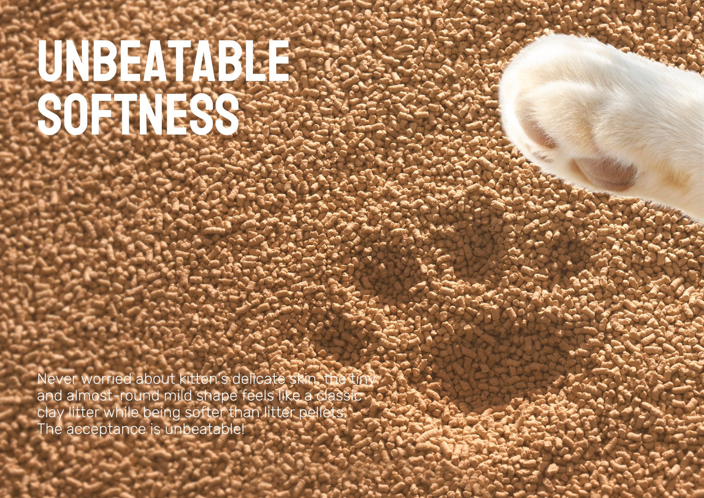 Purcats Natural Miracle cat litter unbeatable softness – cat paw on soft granules